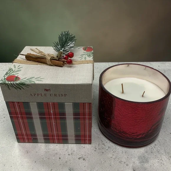 Vintage Pier 1 Apple Crisp Candle 10oz Holiday Box New Unburned Discontinued