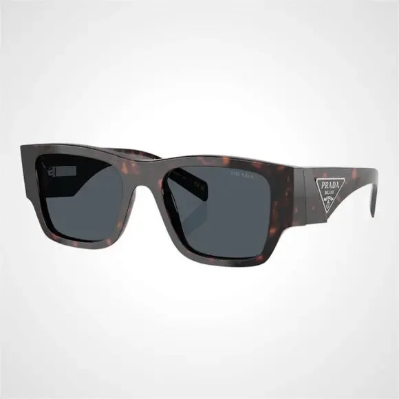 Prada Tortoiseshell Rectangular Sunglasses with Dark Gray Lenses