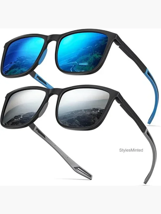 XXL 158mm Wide Square Frame Polarized Sunglasses for Men Women,