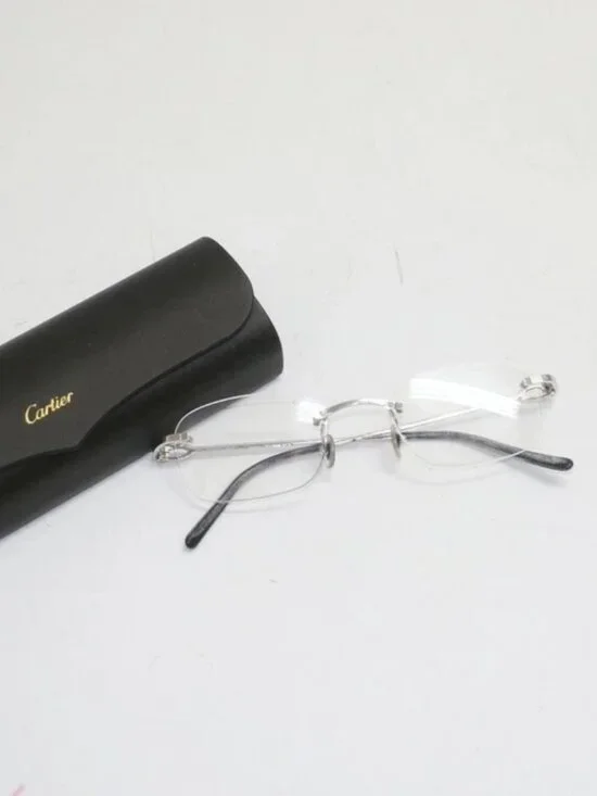 Cartier Vintage Rimless C Decor Silver Sunglasses - 140 53-20 / 5154860