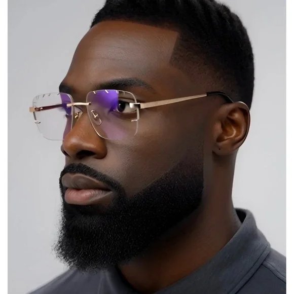 Men Sunglasses Clear Lens Eye Glasses UV Protection Trendy Hip Hop Sophisticated