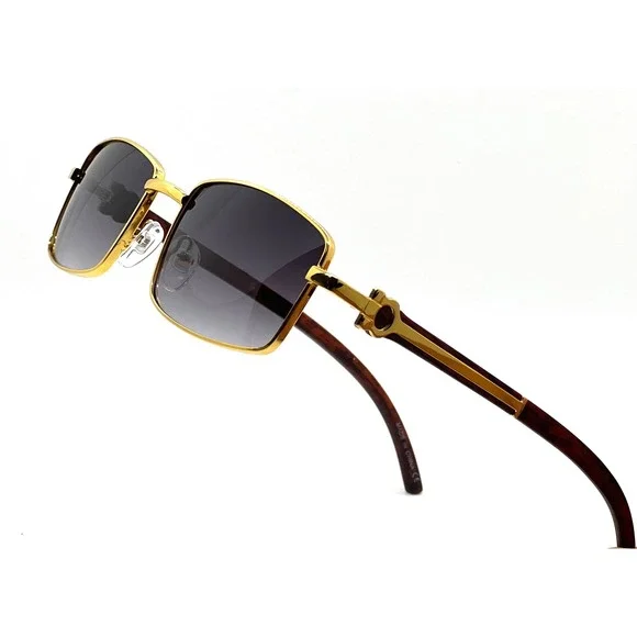 Mens Retro Sunglasses Square Black Gradient Lens Shades Hip Hop Casual‎ Unique