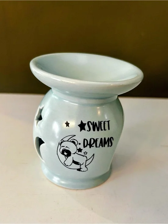 Sweet Dreams Ceramic Oil/Wax Warmer - Light Blue mint