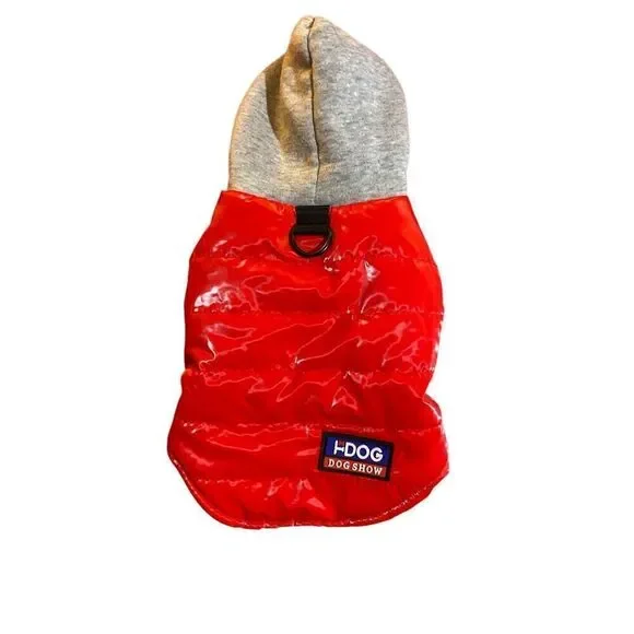 H dog 1pc pet dog clothing hooded puffer fleece small