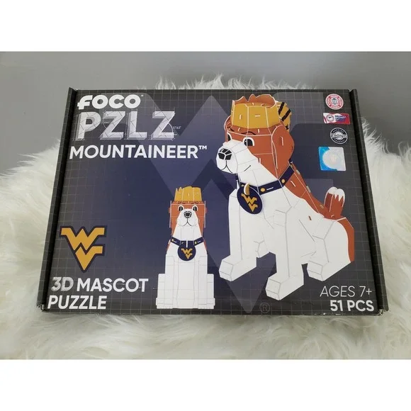 NEW WVU West Virginia Mountaineers Mascot Musket 3D Puzzle Foco‎ Gift NCAA Dog