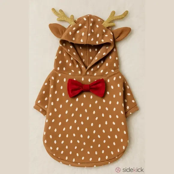 Sweet Cheeks Reindeer Dog Costume Brown White Gold XL