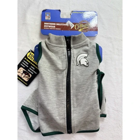 Michigan State Spartans Soothing Solution Vest Dogs Anxiety Shirt Calming SMALL