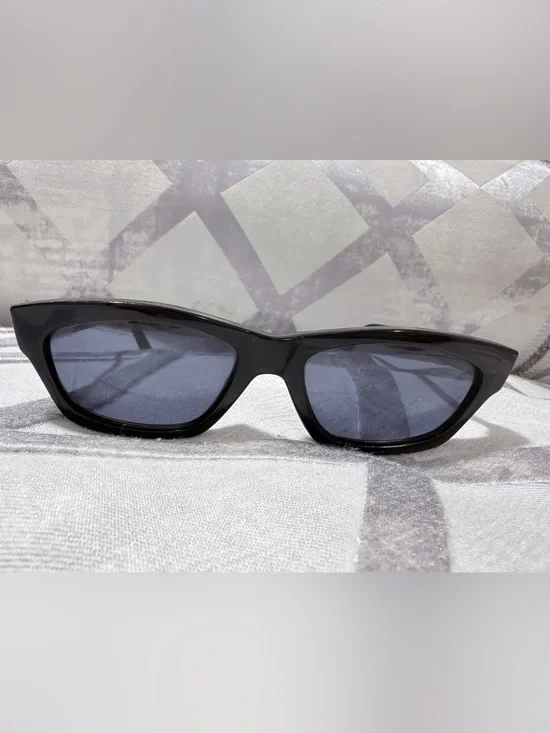 Versace Black Frame Sunglasses with Blue Tinted Lenses