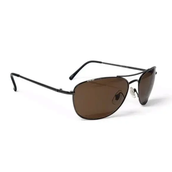 Zoom Sun Sport Metal Sunglasses 09077 Wrap Around Brown Aviators - Men's/Unisex