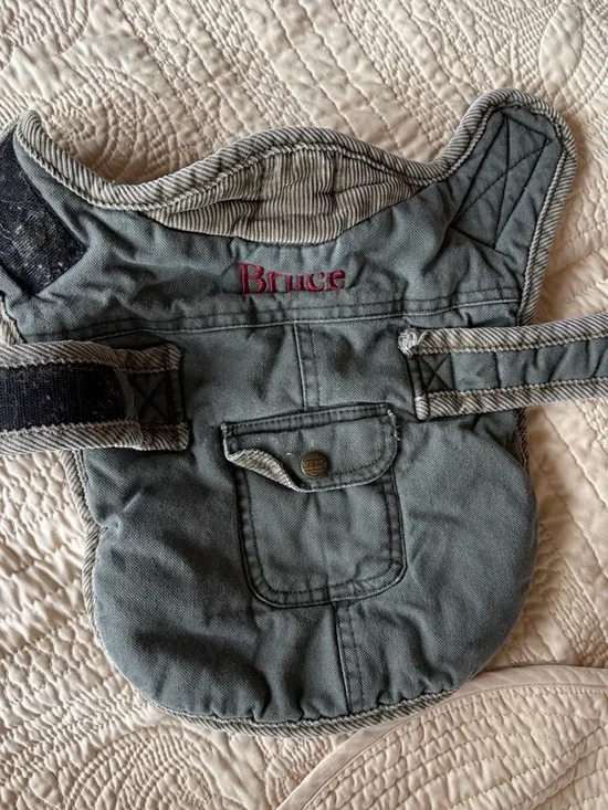 L.L. Bean Green Dog Vest with Pocket - Embroidered 