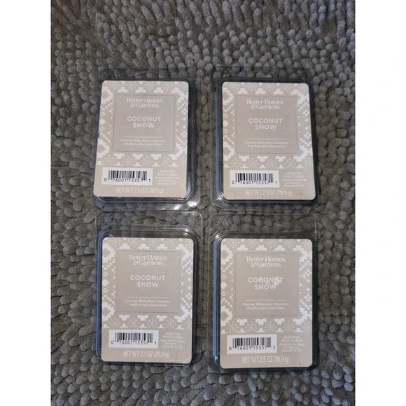 Better Homes & Gardens COCONUT SNOW Scented Wax‎ Cubes 2.5 Oz. (x4)