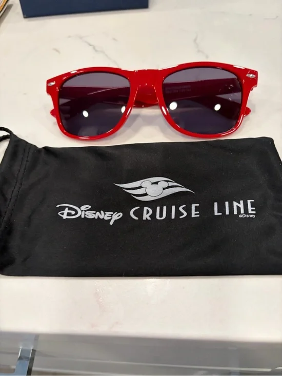 Disney Red Wayfarer Sunglasses with Black Pouch