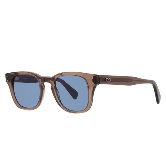 Salvatore Ferragamo Transparent Brown  Sunglasses with Blue Lens (NWT)