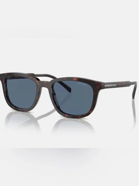 Prada PR A21S -17N06A Men’s Tortoiseshell Frame Sunglasses with Blue Lenses
