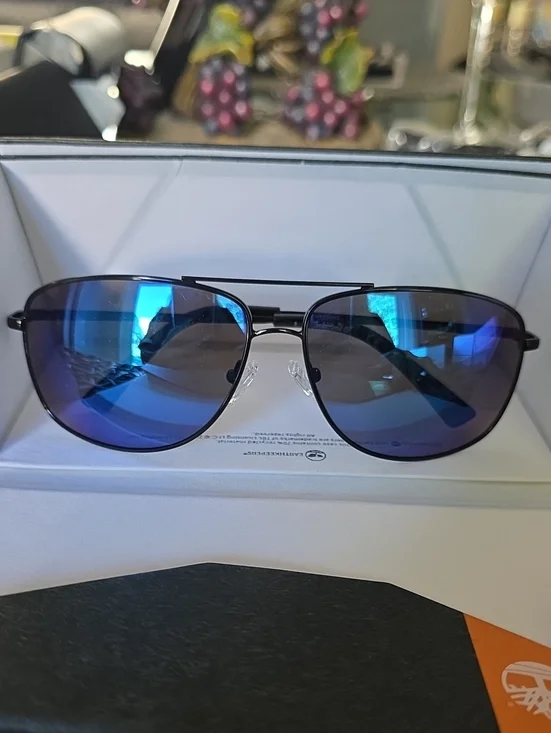 Timberland Black Sunglasses With Blue Lenses