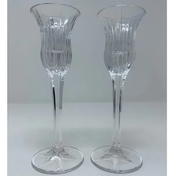 Mikasa Germany‎ Crystal Clear Ribbed Icicle Taper Candles Set of 2 8