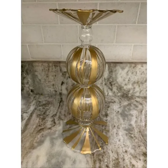 Candleholder Gold Bubble Glass Holder #festive #candle #holiday