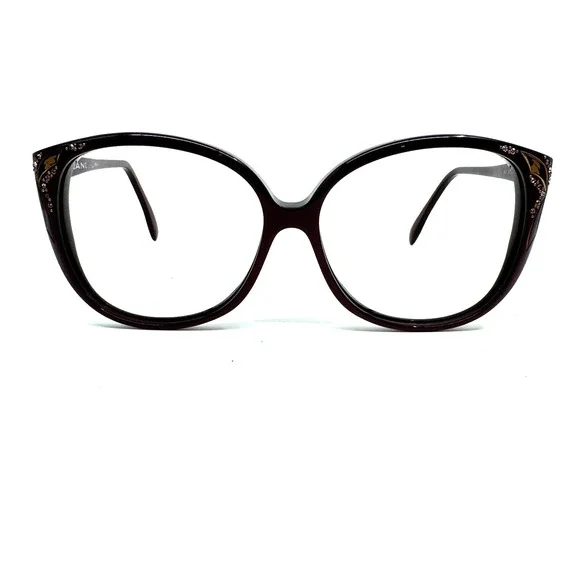Landel Paris Eyeglasses Frames 65 S3 595 Maroon Cat Eye‎ H12035