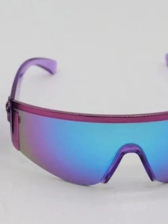 Versace Tribute Pink Blue Mirror Shield Sunglasses VE 2197 1464/55