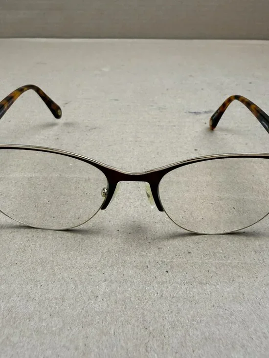 Linda Evans 385 Matte Brown/Gold Eyeglasses Frame Only 54-19 140