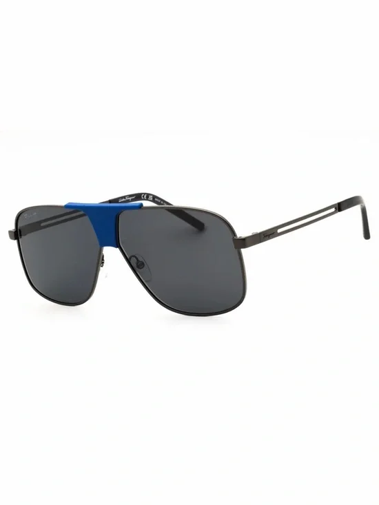 New Salvatore Ferragamo SF292S 029 Black Frame Sunglasses Blue Bridge Authentic