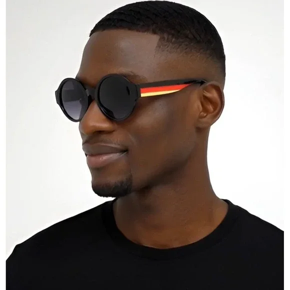 Men‎ Round Sunglasses Retro Style Designer Fashion Shades Black Red Gold Luxury