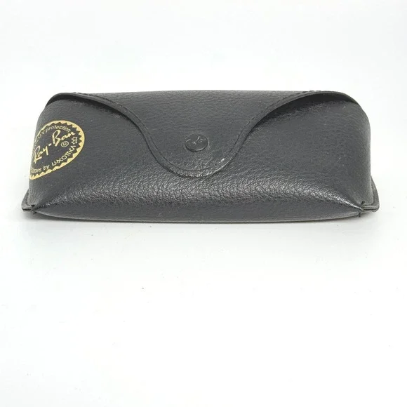 Ray-Ban Black Textured Leather Sunglasses Case Luxottica Snap Closure Case Only‎