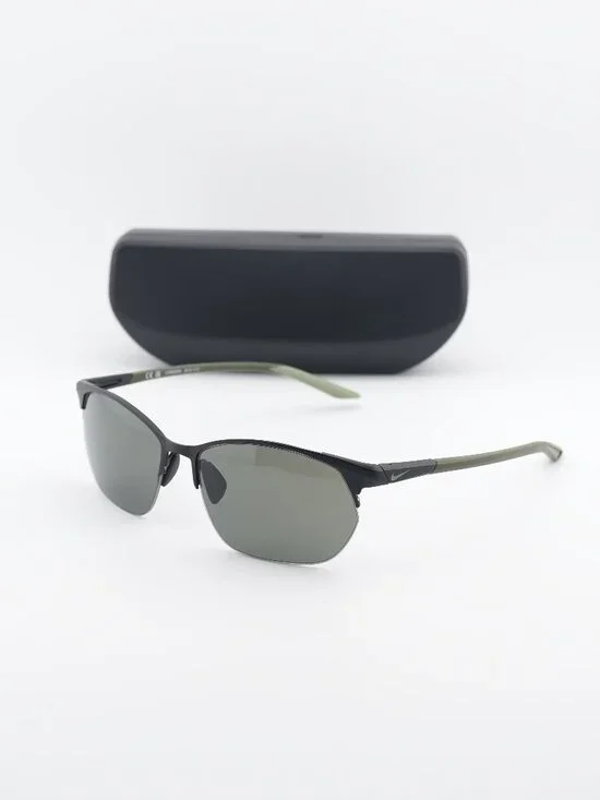 NIKE MODERN METAL ZONE N IU3289X 011 Square Sunglasses - Black / Green
