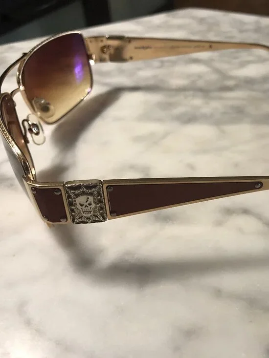BRAND NEW LOREE RODKIN SUNGLASSES MODEL HUNTER IN MATTE GOLD COLOR