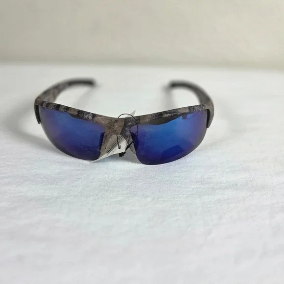 Fierce Polarized Camo Sunglasses Blu Mirrored Lens 100% UV Protection Mens Sport