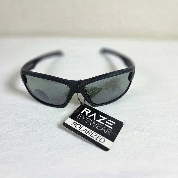 Raze Eyewear Polarized Sunglasses Matte Black Sport UV400 TAC Glare Reducing NEW