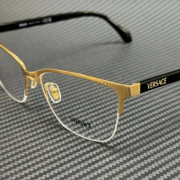 Versace Gold Black Men's 54 mm Eyeglasses