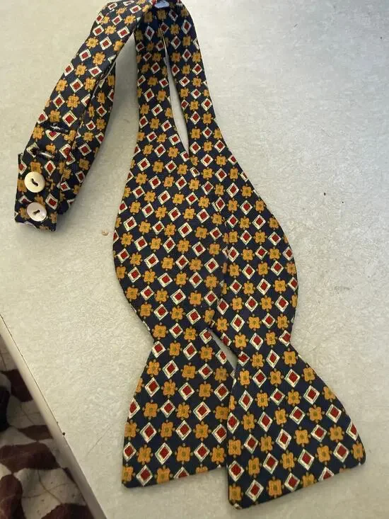 Vintage Carroll and Co. Silk Bow Tie Adjustable