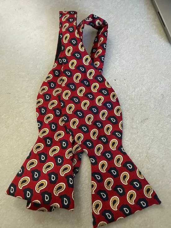 Vintage Brooks Brothers Silk Paisley Bow Tie Adjustable