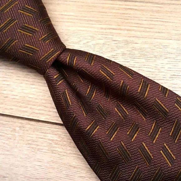 LUCIANO BARBERA Dark Purple Abstract‎ Silk Tie NEW
