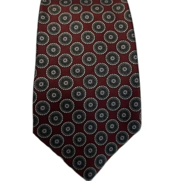 Vintage Oscar De La Renta Silk Necktie OS Printed Preppy Business Career Tie