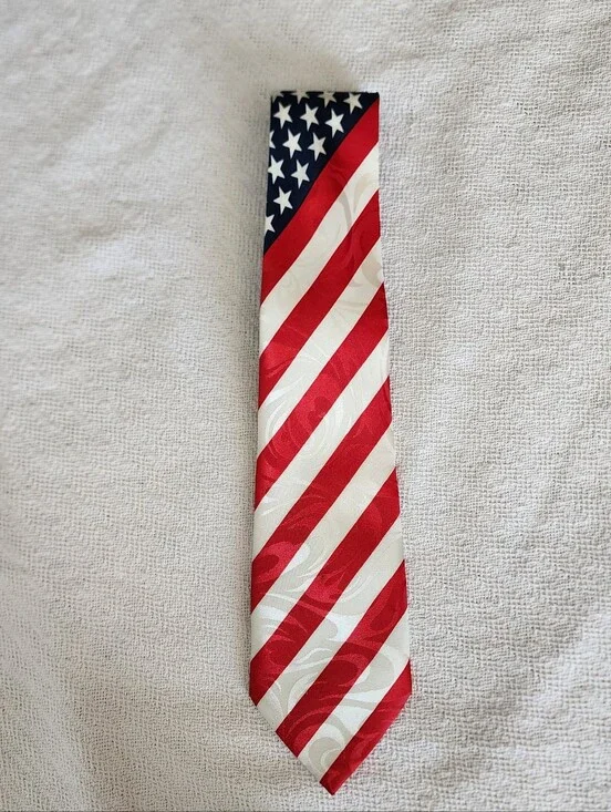 Steven Harris Handmade American Flag Patriotic Stars & Stripes Men's Necktie
