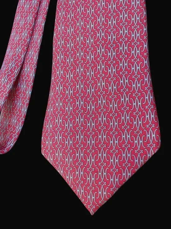 Hermes Necktie H Pattern 100% Silk Authentic Tie
