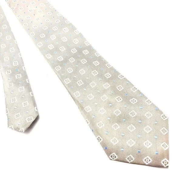 Tasso Ella Beige‎ Silk Tie Woven Geometric