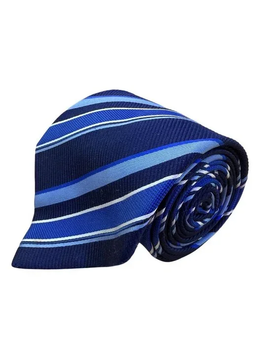 Nicole Ties Mens Blue Striped Silk Necktie Made In Italy Elegant Business Access