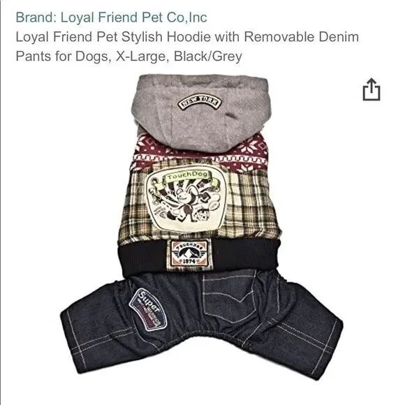 Dog hoodie hooded jacket sweatshirt shirt small dogs touchdog by loyal friends