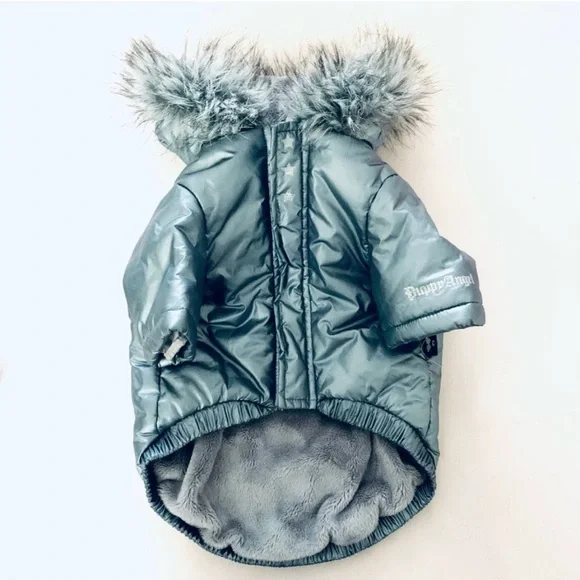 PUPPY ANGEL Faux Down Padding Dog Parka Metallic Coat