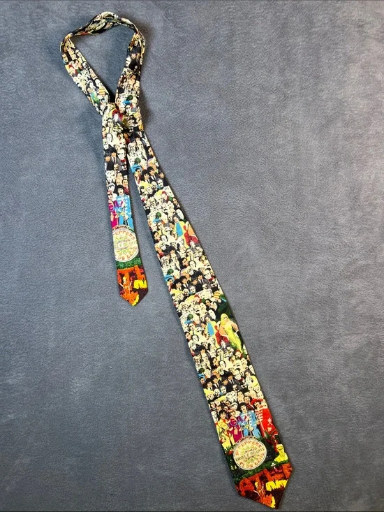 Novelty Beatles-Themed Multicolor Men's Silk Tie