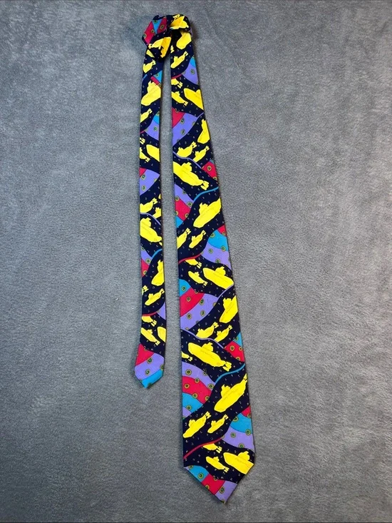 The Beatles Multicolor Novelty Tie with Yellow Submarine Motif