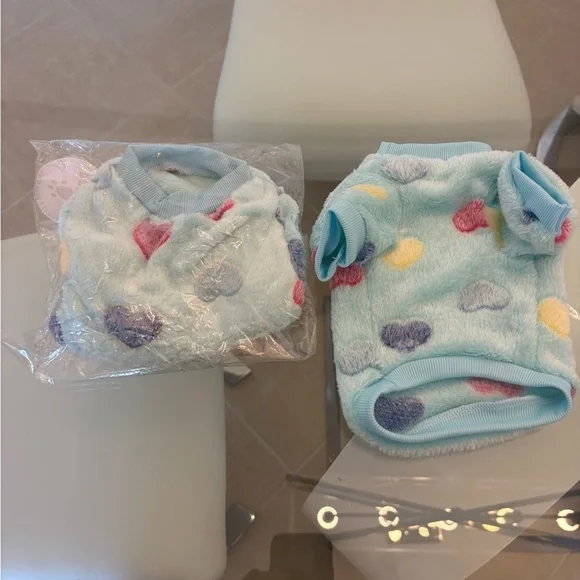 Colorful Heart Patterned Dog Sweaters. Small Large Fleecy .