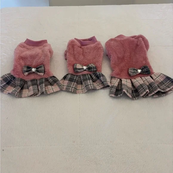 Pink Plaid Dog Sweater Dress