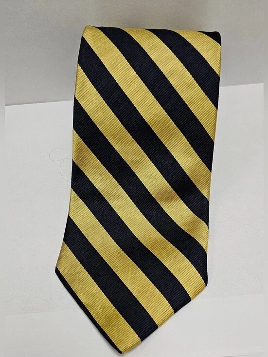 Brooks Brothers Black and Yellow Diagonal Stripe Tie