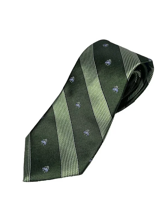 Brooks Brothers Golden Fleece Hanging Sheep Logo Silk Green Necktie Silk Tie VTG