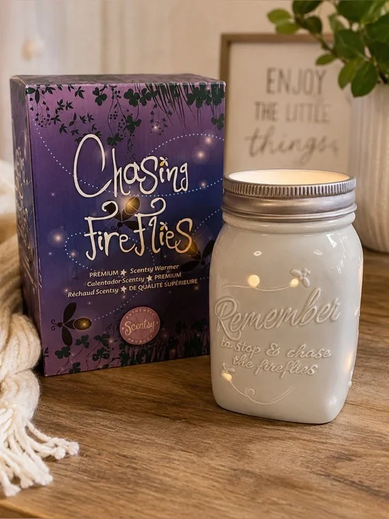 Scentsy Chasing Fireflies Premium Mason Jar Wax Warmer Full Size NIB