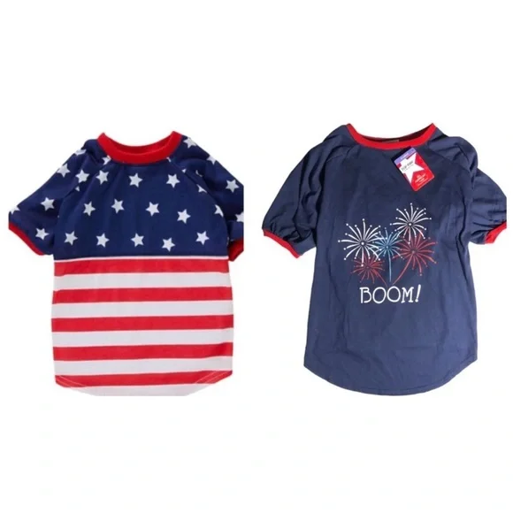 Bundle 2 NWT American flag fireworks tees XL